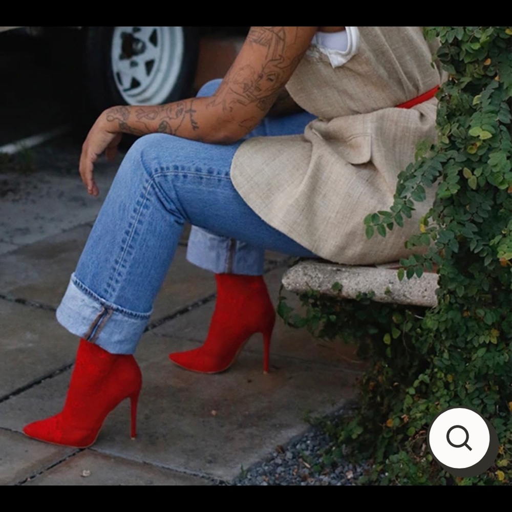 Red show booties